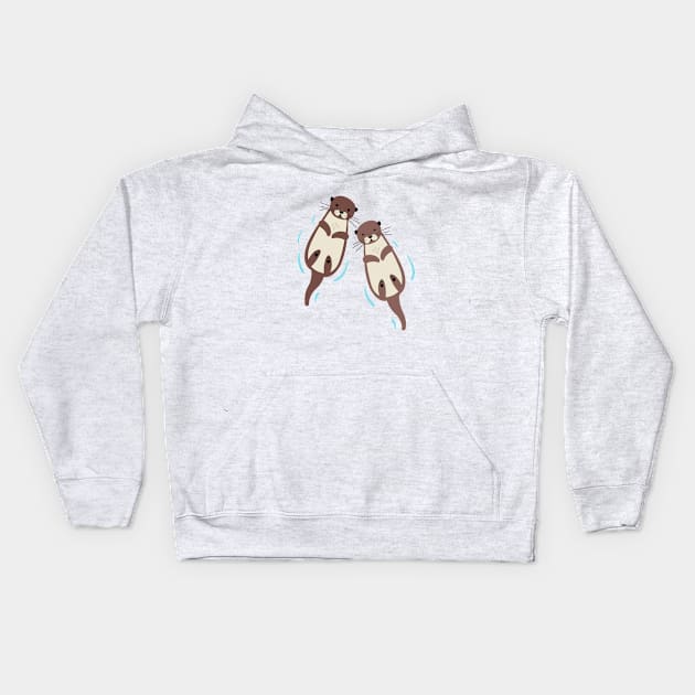 Otters Kids Hoodie by christopper